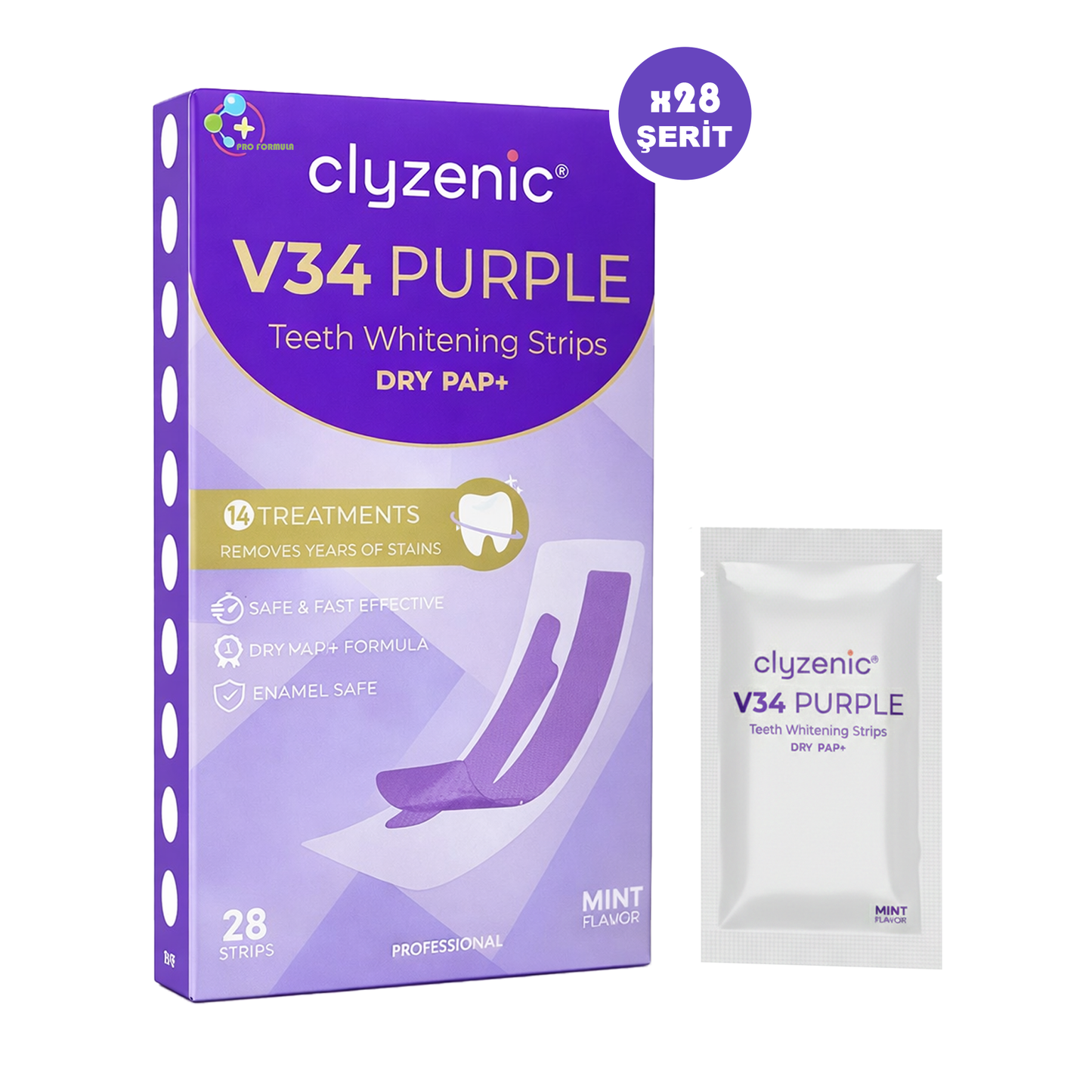 Clyzenic V34 PAP+ Diş Beyazlatıcı Bant
